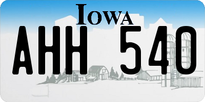 IA license plate AHH540