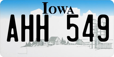 IA license plate AHH549