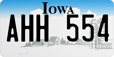 IA license plate AHH554