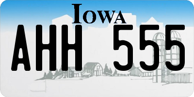IA license plate AHH555
