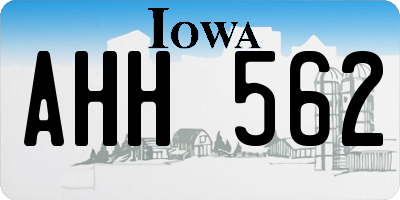 IA license plate AHH562