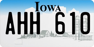 IA license plate AHH610