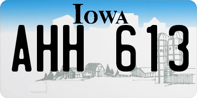 IA license plate AHH613