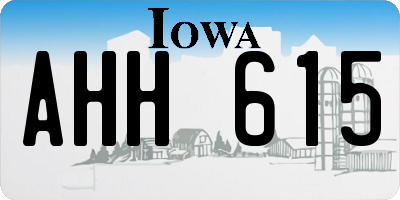 IA license plate AHH615