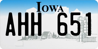IA license plate AHH651