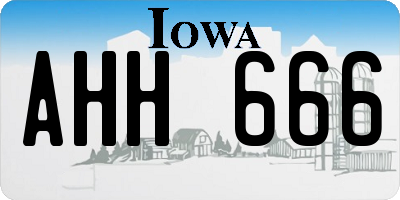 IA license plate AHH666