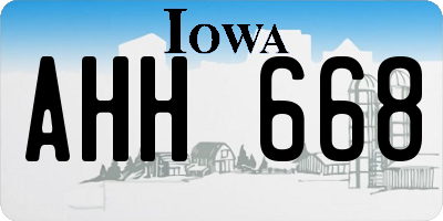 IA license plate AHH668