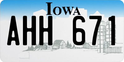 IA license plate AHH671