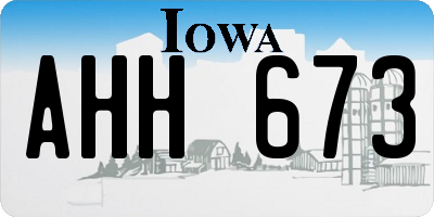 IA license plate AHH673