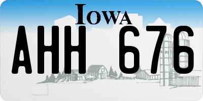 IA license plate AHH676