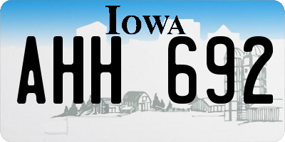 IA license plate AHH692