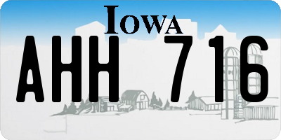 IA license plate AHH716