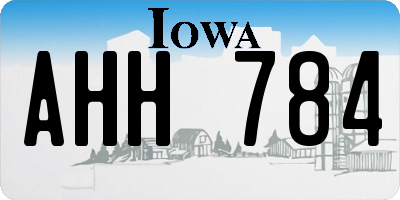 IA license plate AHH784