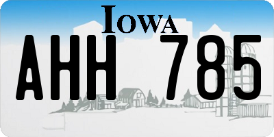IA license plate AHH785