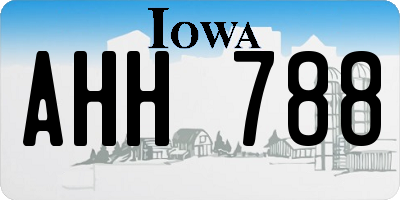 IA license plate AHH788