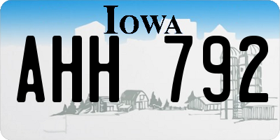 IA license plate AHH792
