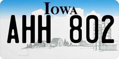 IA license plate AHH802