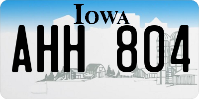 IA license plate AHH804