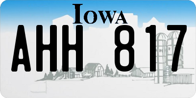 IA license plate AHH817