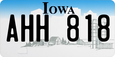 IA license plate AHH818