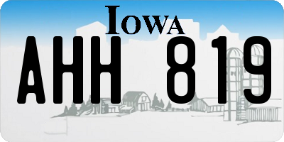 IA license plate AHH819
