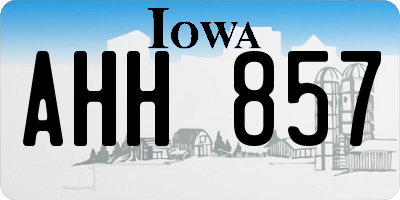 IA license plate AHH857