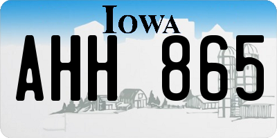 IA license plate AHH865