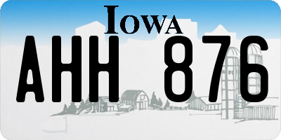IA license plate AHH876