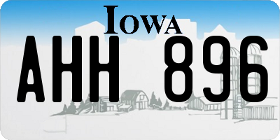 IA license plate AHH896
