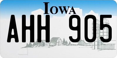 IA license plate AHH905