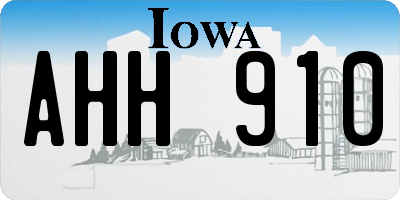 IA license plate AHH910