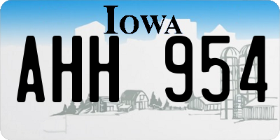 IA license plate AHH954