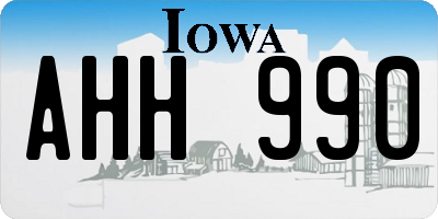 IA license plate AHH990