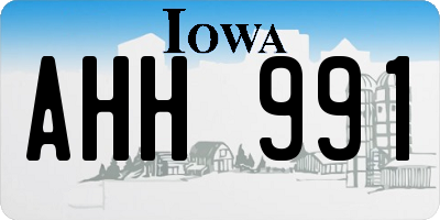 IA license plate AHH991