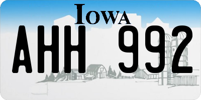 IA license plate AHH992