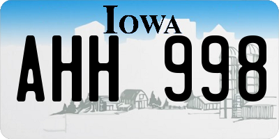 IA license plate AHH998