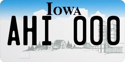 IA license plate AHI000
