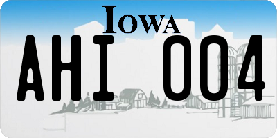 IA license plate AHI004