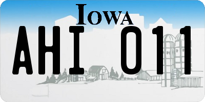 IA license plate AHI011