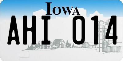 IA license plate AHI014
