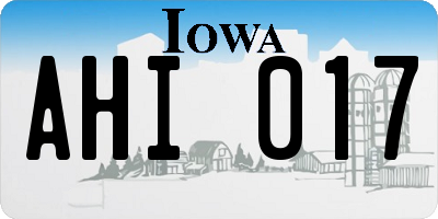 IA license plate AHI017