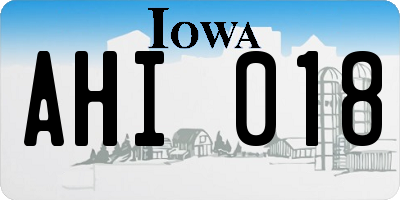 IA license plate AHI018