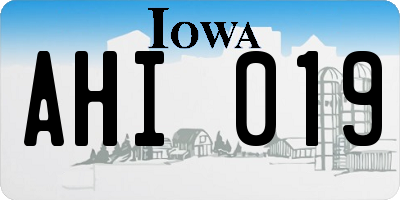 IA license plate AHI019