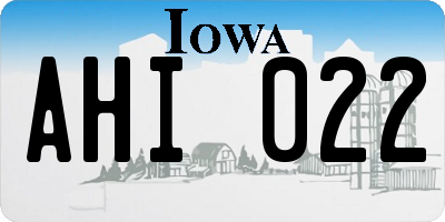 IA license plate AHI022