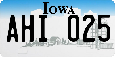 IA license plate AHI025