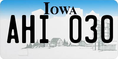 IA license plate AHI030