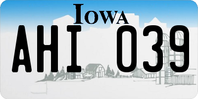 IA license plate AHI039
