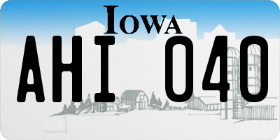 IA license plate AHI040