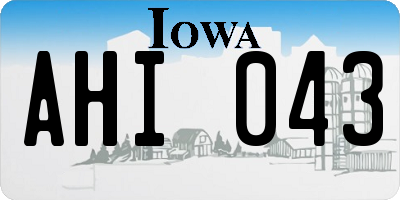 IA license plate AHI043