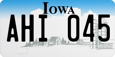 IA license plate AHI045